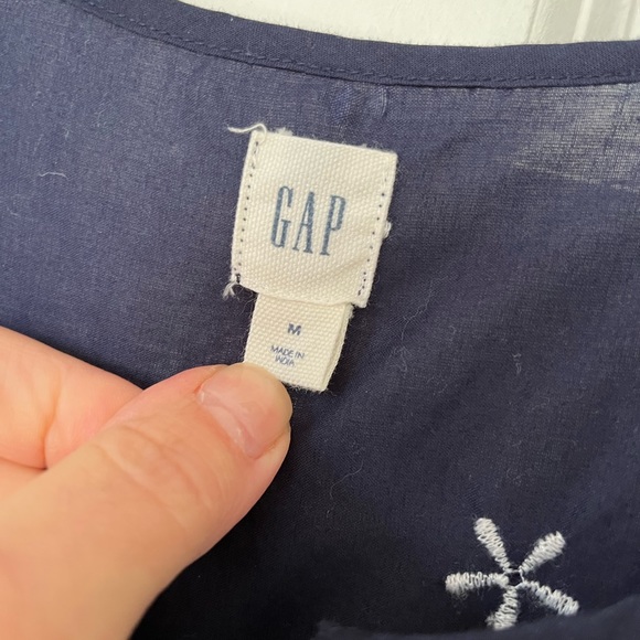 GAP•navy blue embroidered ruffle midi dress M NWOT - Picture 6 of 6